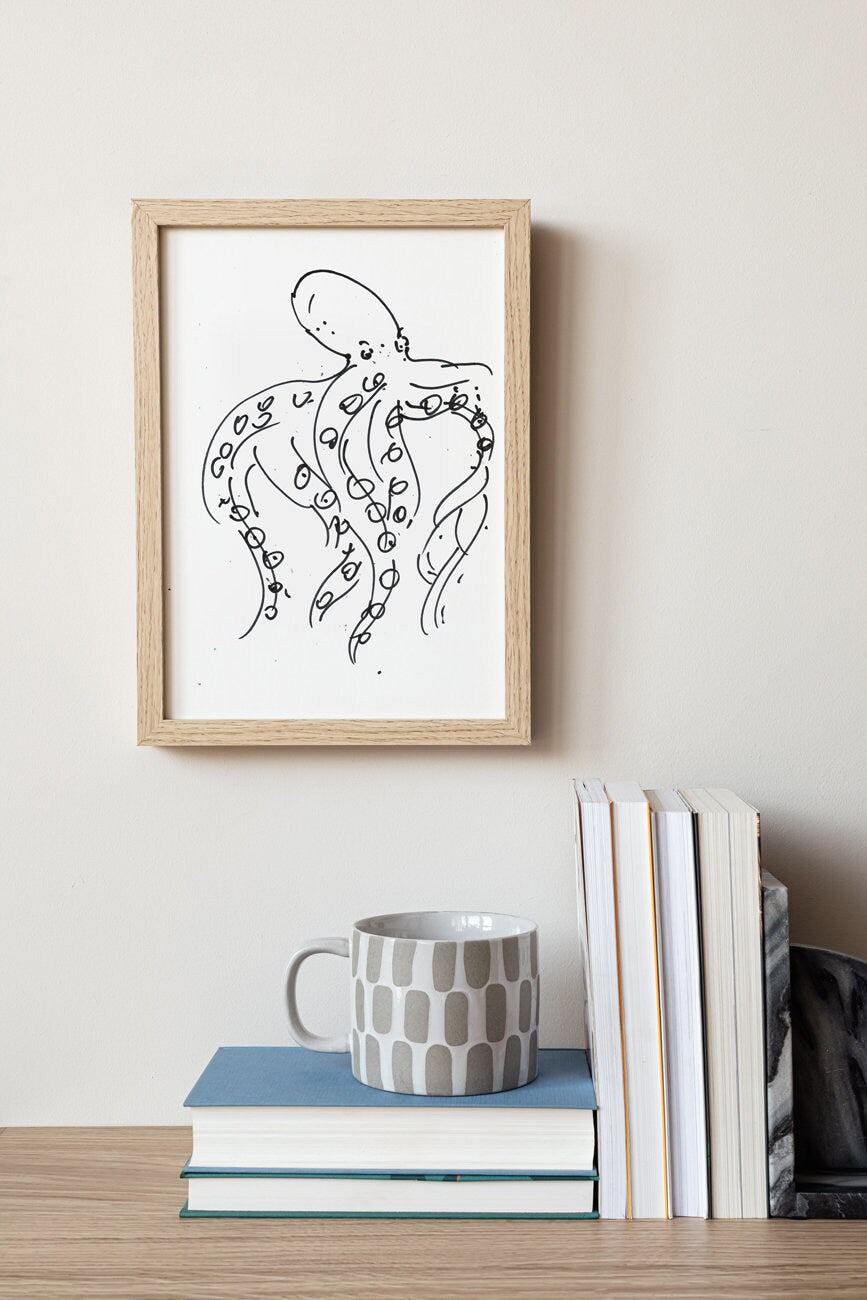 Octopus Print, Nautical Wall Art, Tentacles Printable, Digital Download, Octopus Png, Octopus Svg, Octopus Cut File, Silhouette Octopus Art
