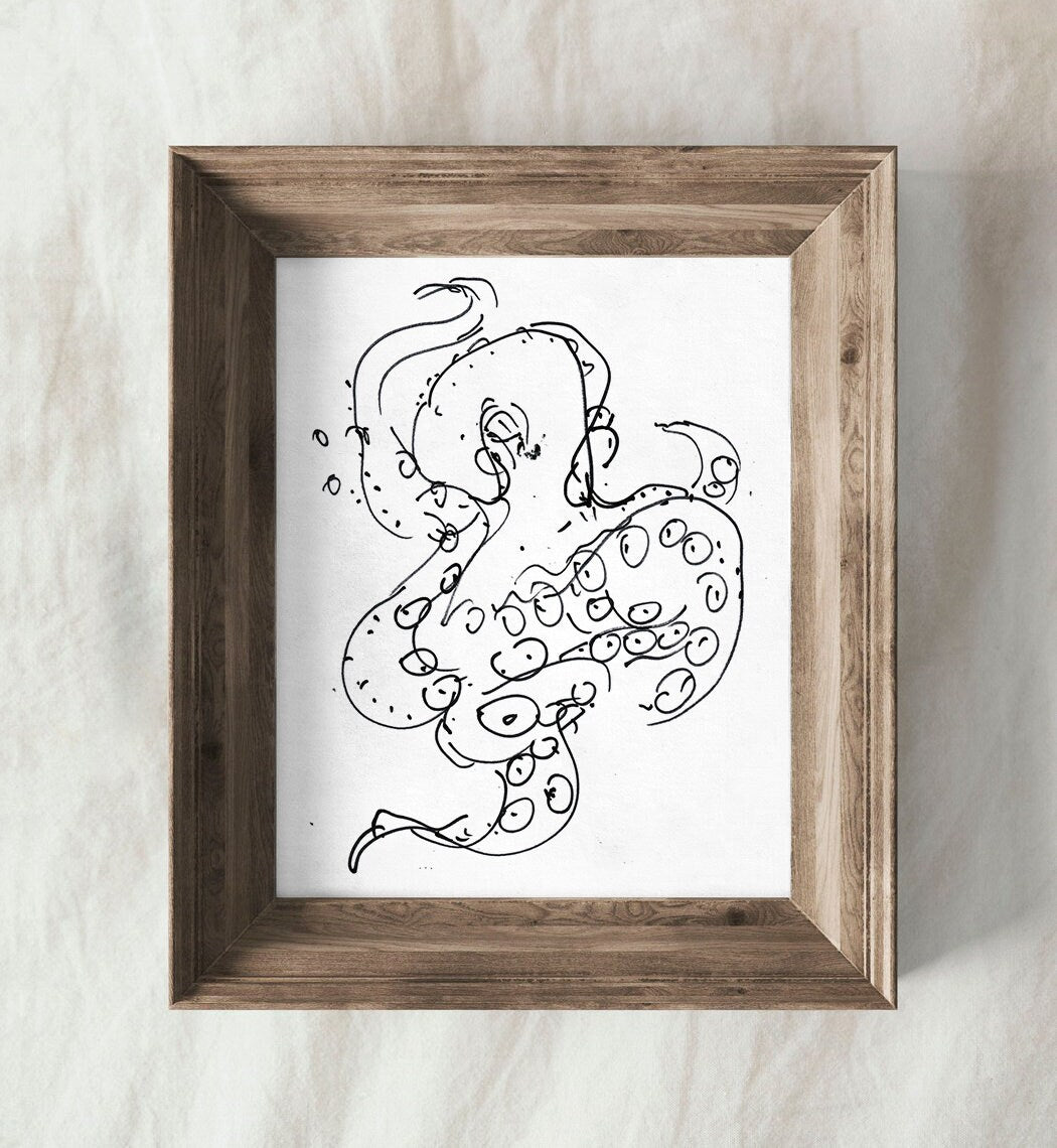 Tentacles Wall Art, Octopus Digital Download, Bathroom Decor, Octopus Artwork, Sea Animal Art, Octopus Png, Octopus Svg, Art Maritime