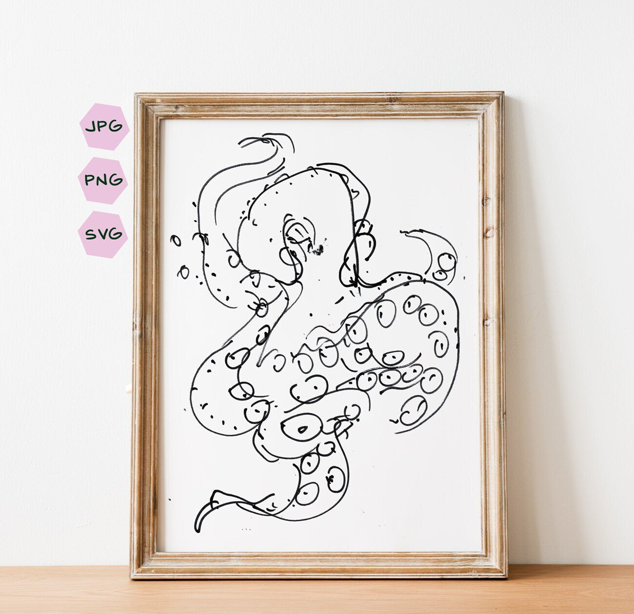 Tentacles Wall Art, Octopus Digital Download, Bathroom Decor, Octopus Artwork, Sea Animal Art, Octopus Png, Octopus Svg, Art Maritime