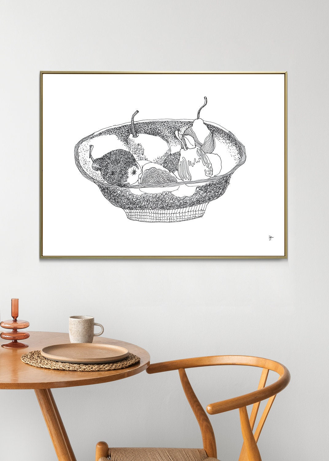 Pear Print, Kitchen Wall Art, Digital Download, Fruit Decor, Summer Art, Pear Printable, Kitchen Fruit Drawing, Modern Wall Art