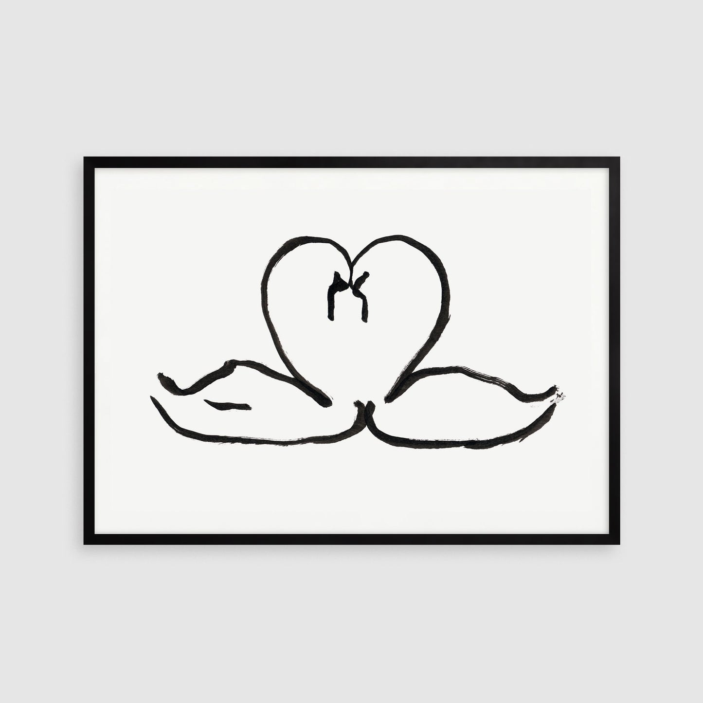 Swan Digital Print, Love Wall Art, Bird Lover Gifts, Swan Heart Art, Black and White Swan Print, Swan Wall Art, Swan Baby Shower