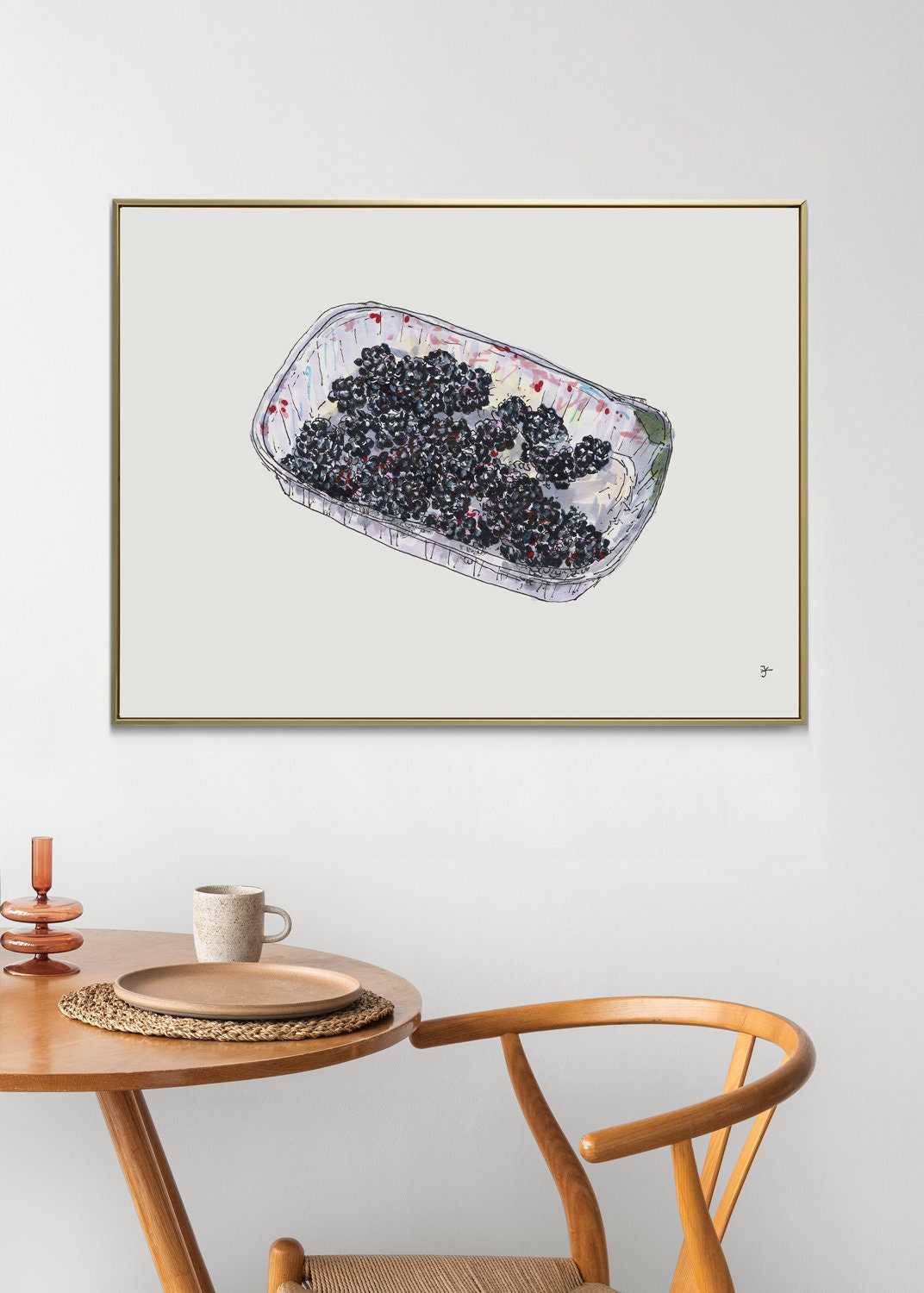 Blackberry Kitchen Wall Art, Digital Download, Berries Illustration, Fruit Poster, Country Food Print, Farmhouse Wall decor, Blackberry Art