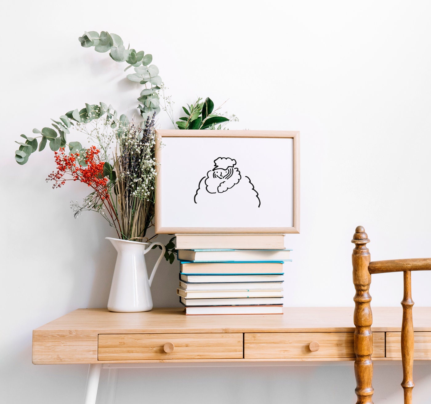 Minimalist Girl Room Decor, Digital Download, Winter Print, Girl in a Jacket Printable, Fashion Woman Art, Modern Wall Art