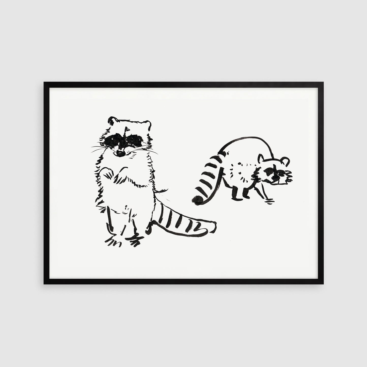 Raccoon Art, Digital Download, Raccoon Decor, Forest Cat, Black and White Animal, Woodland Room Decor