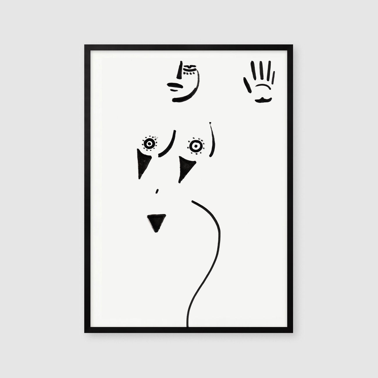 Nude Woman Print, Digital Download, Minimalist Erotic Art, Black and White Decor, Wall Art, Gift for Her, Romantic Printable Poster