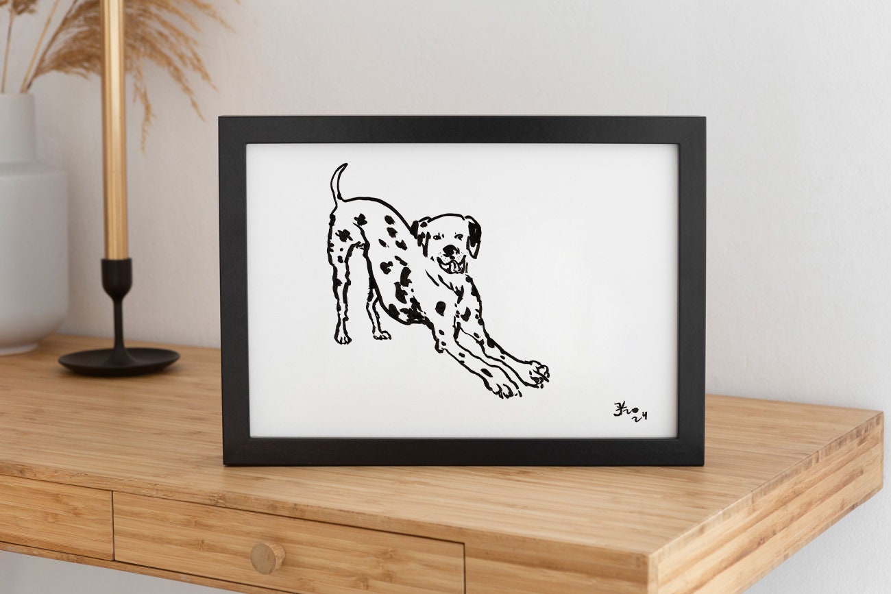 Dalmatian Digital Download Poster, Pet Dog Nursery, Dalmatian Adoption, Funny Dog Illustration, Black and White accent Decor, Dalmatians Dog