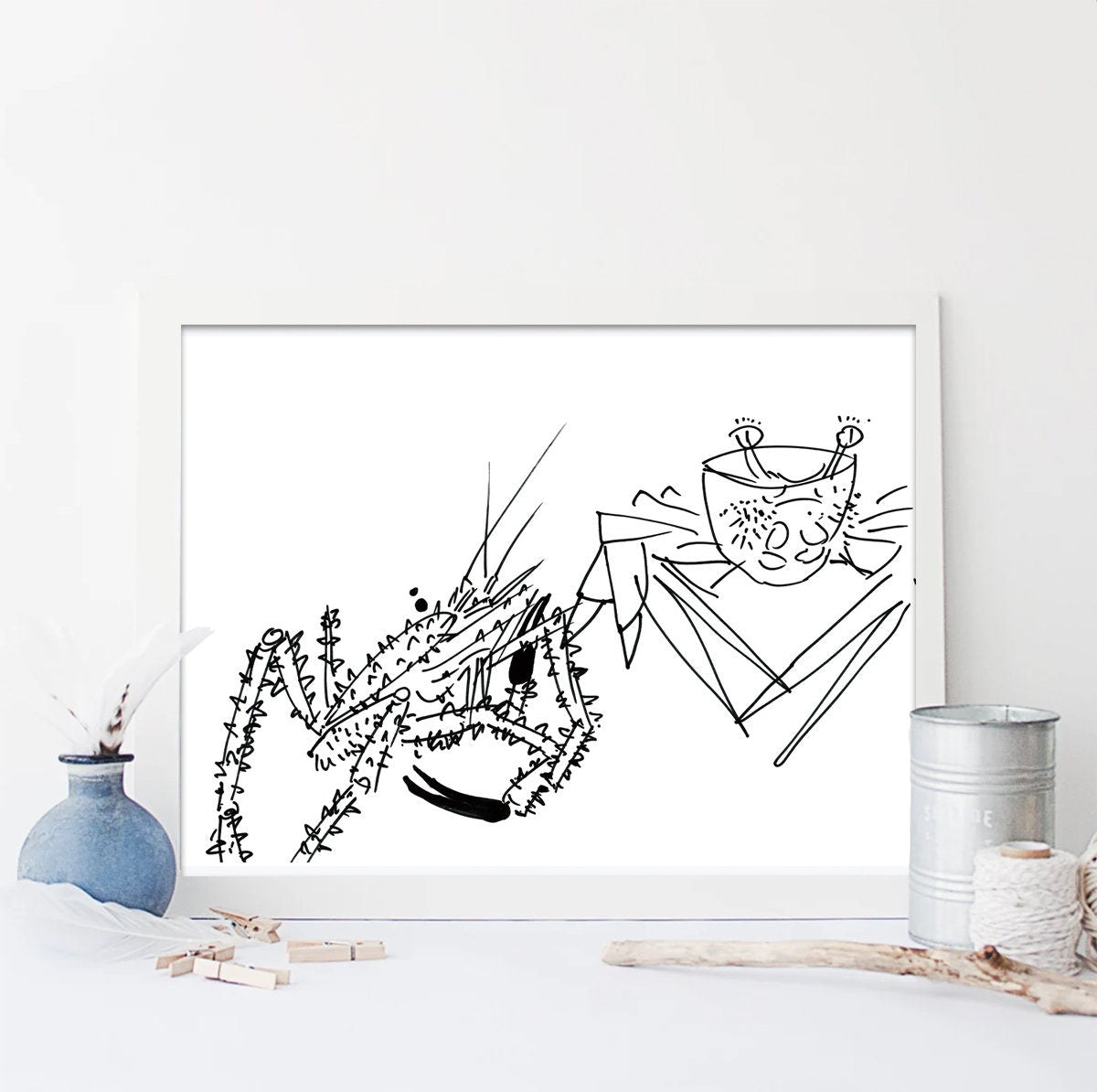 Crab Print, Ocean and Sea Print, Nautical wall decor, Haircutter Print, Haircutter Decor, Beach Wall Art