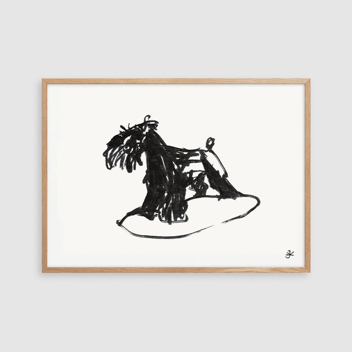 Schnauzer Print, Digital Download, Black And White Printable, Dog Lover Gifts, Giant Schnauzer Poster, Schnauzer Svg, Animal Art