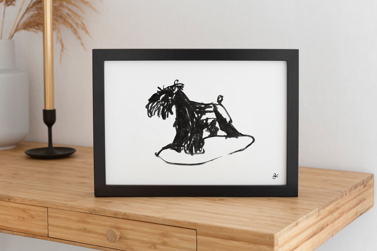 Schnauzer Print, Digital Download, Black And White Printable, Dog Lover Gifts, Giant Schnauzer Poster, Schnauzer Svg, Animal Art