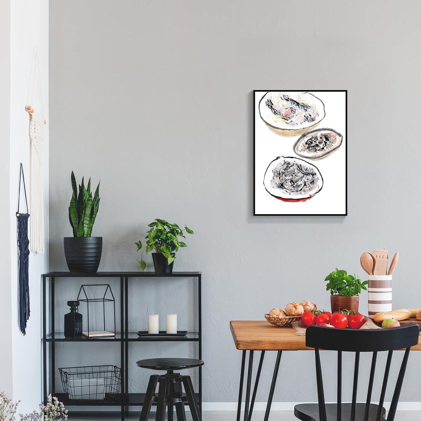Fish Kitchen Print, Digital Download, Food Abstract Wall Art, Expressionist Fish Painting, Fish Eye Printable, Healthy Cooking Decor