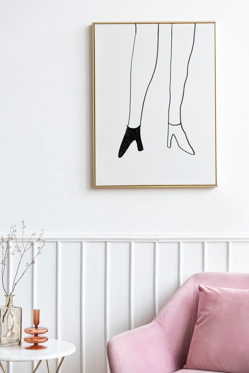 Women's Shoes Art Poster, Feminist Print Decor, Girl Room Decor, Wall Decor, Digital Download, Teen Girl Room Decor, Minimalist lgbt print