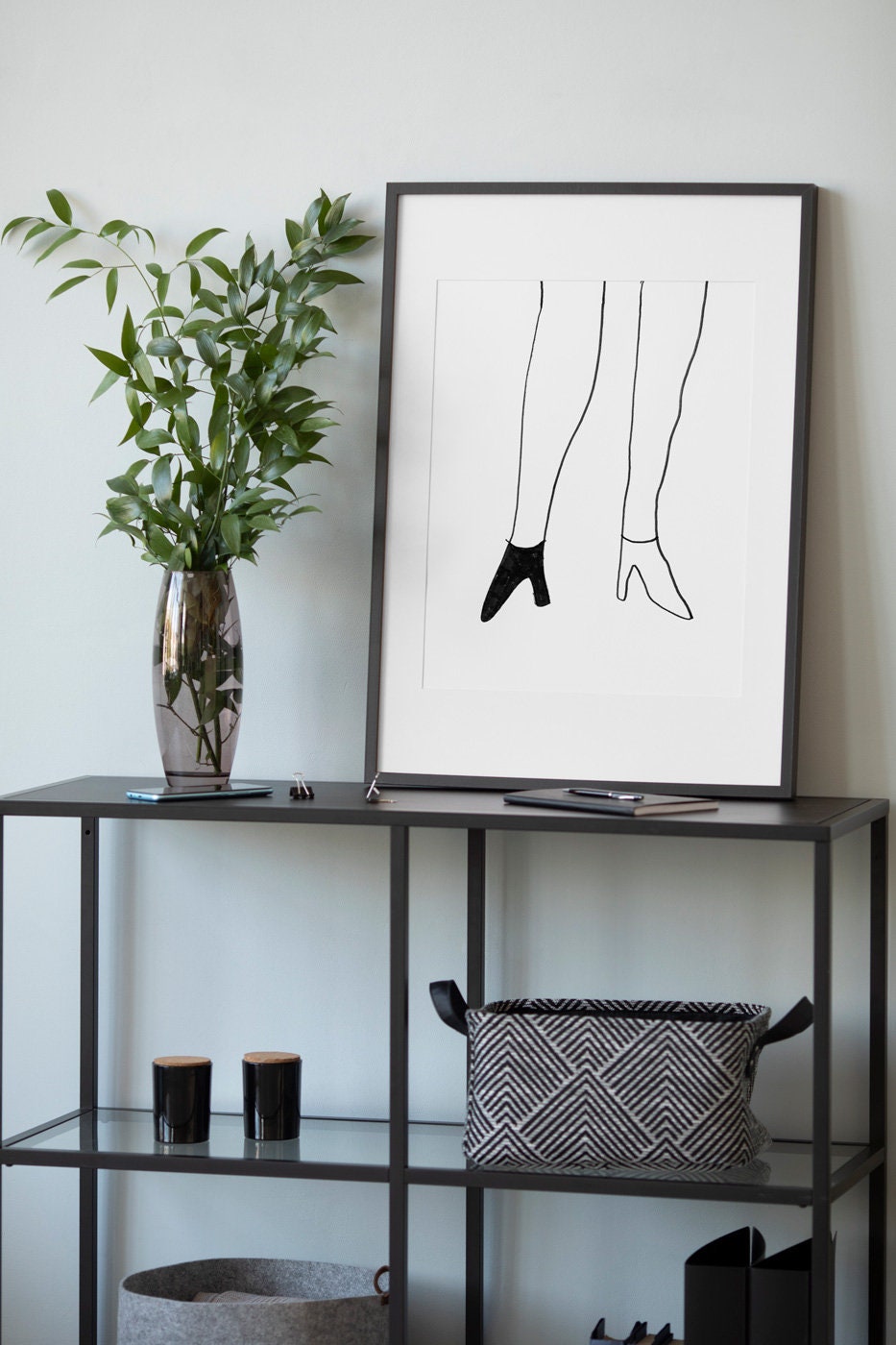 Women's Shoes Art Poster, Feminist Print Decor, Girl Room Decor, Wall Decor, Digital Download, Teen Girl Room Decor, Minimalist lgbt print