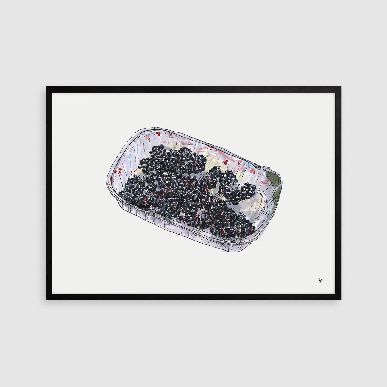 Blackberry Kitchen Wall Art, Digital Download, Berries Illustration, Fruit Poster, Country Food Print, Farmhouse Wall decor, Blackberry Art