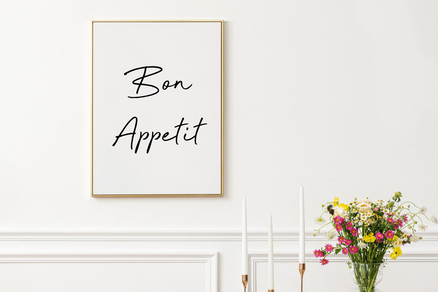 Bon Appetit Print, Kitchen Wall Decor, Digital Download, Dining Room Print, French Kitchen Printable, Simple and Minimalist Print