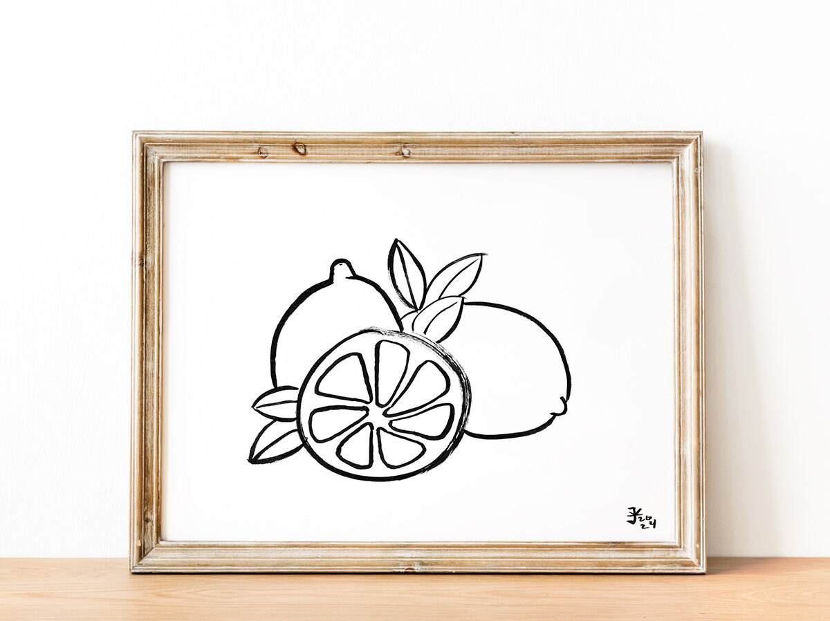 Lemon Still Life Print, Minimalist Kitchen Art, French Country Art, Fruit Market Print, Food and Drink Poster, Lemon Tea Party, Citrus Art