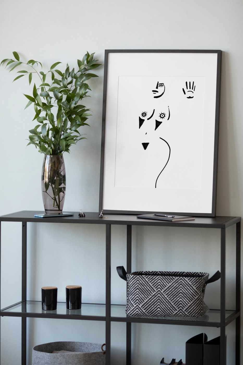 Nude Woman Print, Digital Download, Minimalist Erotic Art, Black and White Decor, Wall Art, Gift for Her, Romantic Printable Poster