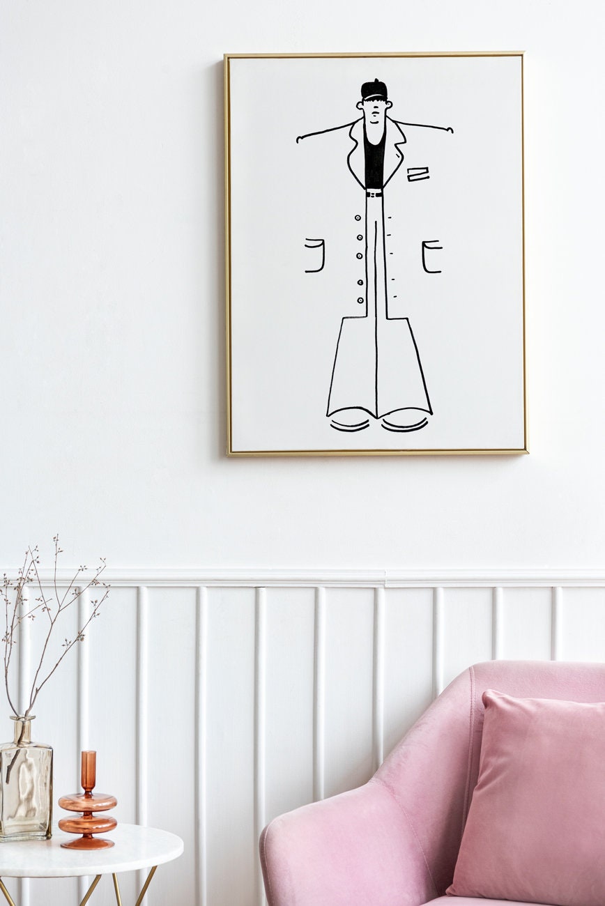 Minimalist Fashion Print, Black and White, Instant Download, Line Art
