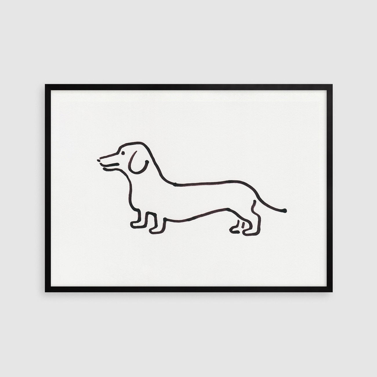 Dachshund Print, Digital Download, Sausage Dog Illustration, Nursery Dachshund Wall Art, Dog Lover Gift, Good Family Dog Art Decor, SVG, PNG