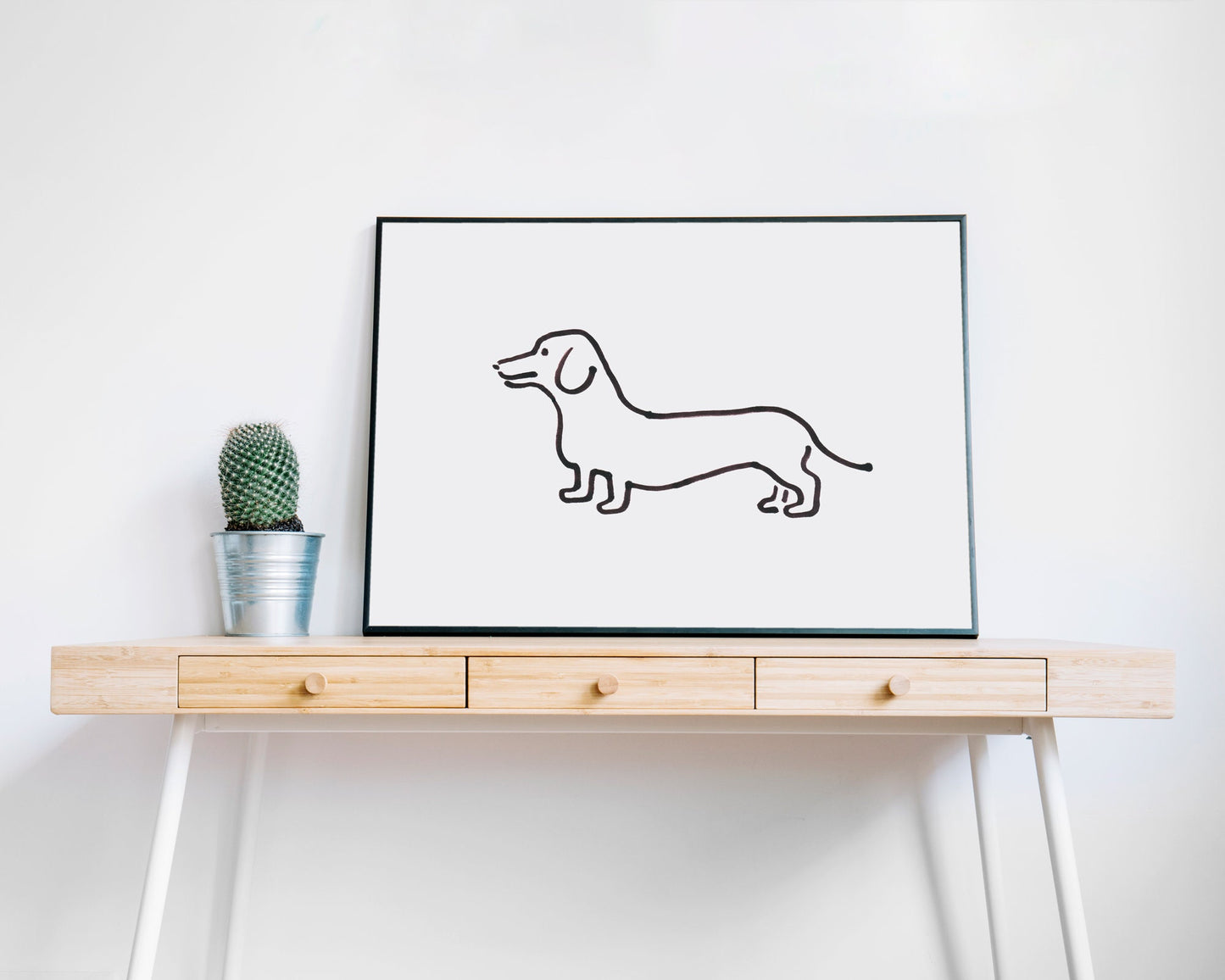 Dachshund Print, Digital Download, Sausage Dog Illustration, Nursery Dachshund Wall Art, Dog Lover Gift, Good Family Dog Art Decor, SVG, PNG