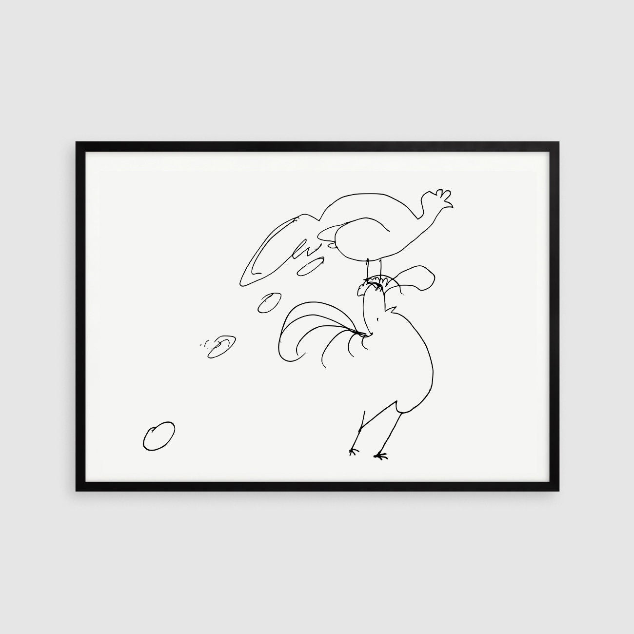 Funny Chickens Print, Whimsical Wall Art, Digital Download, Farmhouse Decor, Minimalist Humorous Illustration, Easter Egg Poster, Rustic Art