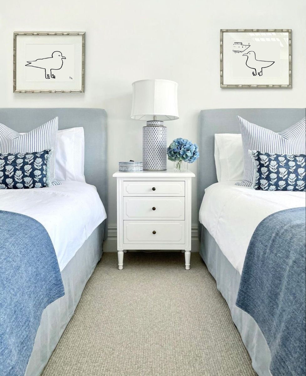 Set of 3 Seagull Prints, Coastal Nursery Wall Art, Digital Download, Minimalist Sea Decor, Ocean Beach House Decor, Kids Room Print, SeaBird