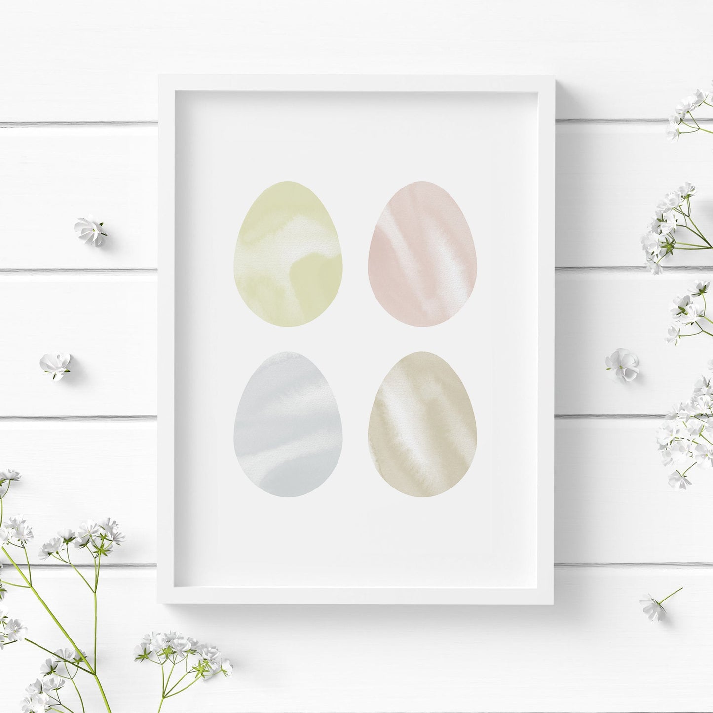 Spring Easter Wall Art, Instant Download, Kids Room Decor, Easter Decorations, Easter Egg Art, Easter Pastel Art, Living Room Decor