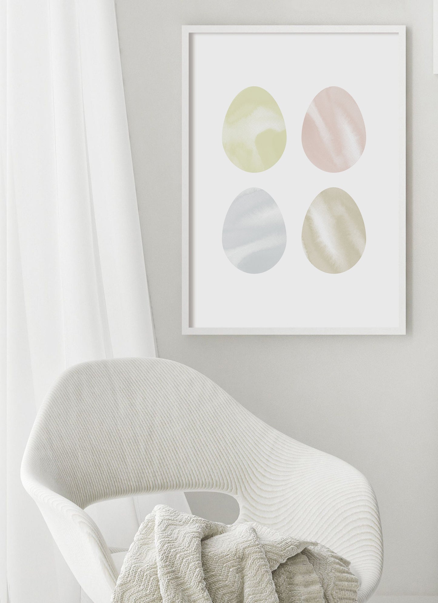 Spring Easter Wall Art, Instant Download, Kids Room Decor, Easter Decorations, Easter Egg Art, Easter Pastel Art, Living Room Decor