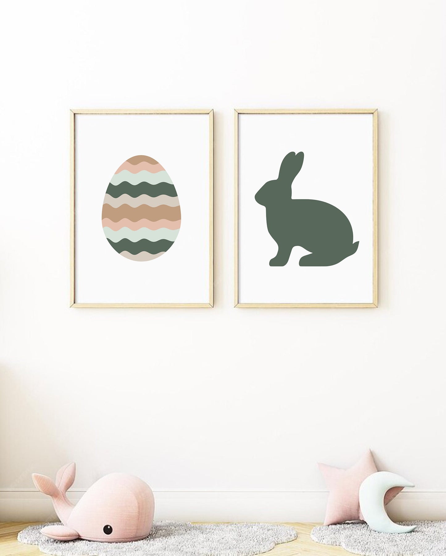 Easter Bundle Wall Art Prints, Spring Home Decor, Easter Bunni Printable, Boho Posters, Easter Decor, Digital Download, Easter Pastel Decor