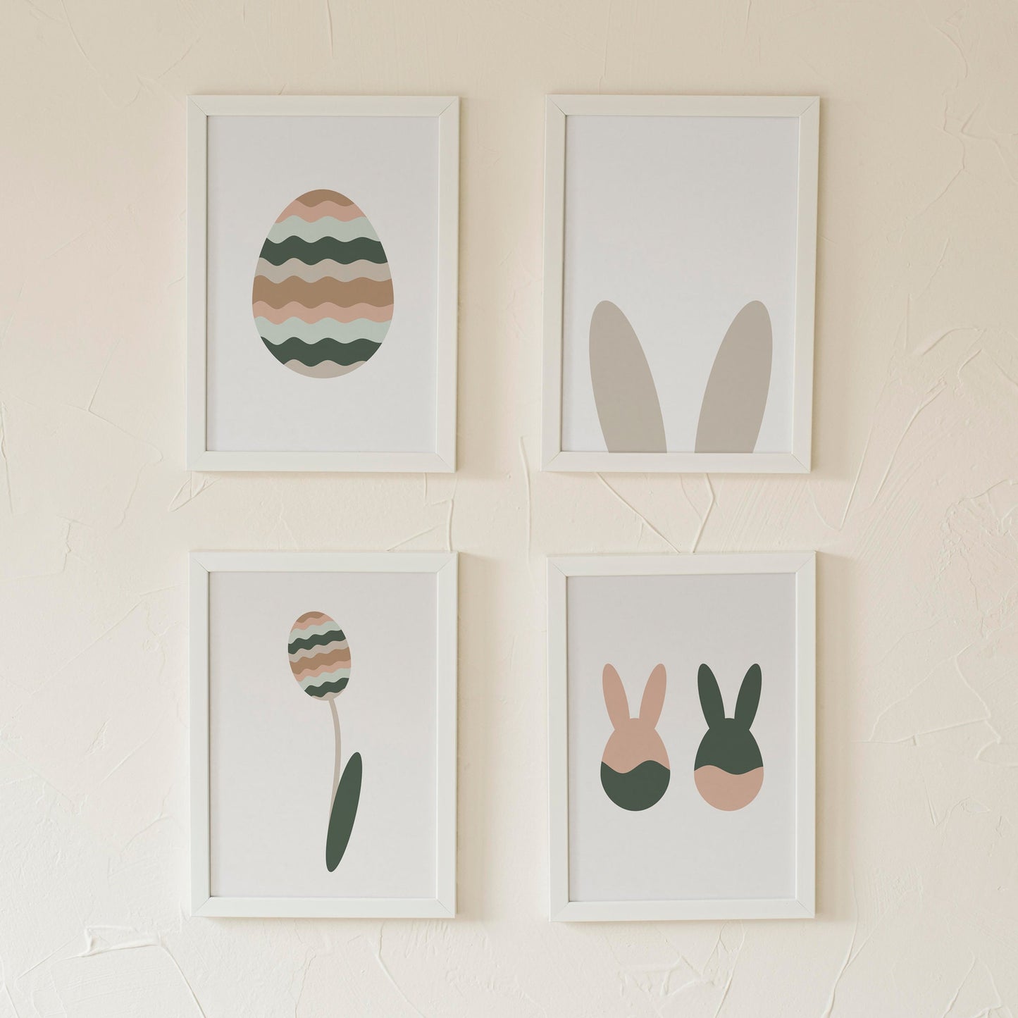 Easter Bundle Wall Art Prints, Spring Home Decor, Easter Bunni Printable, Boho Posters, Easter Decor, Digital Download, Easter Pastel Decor