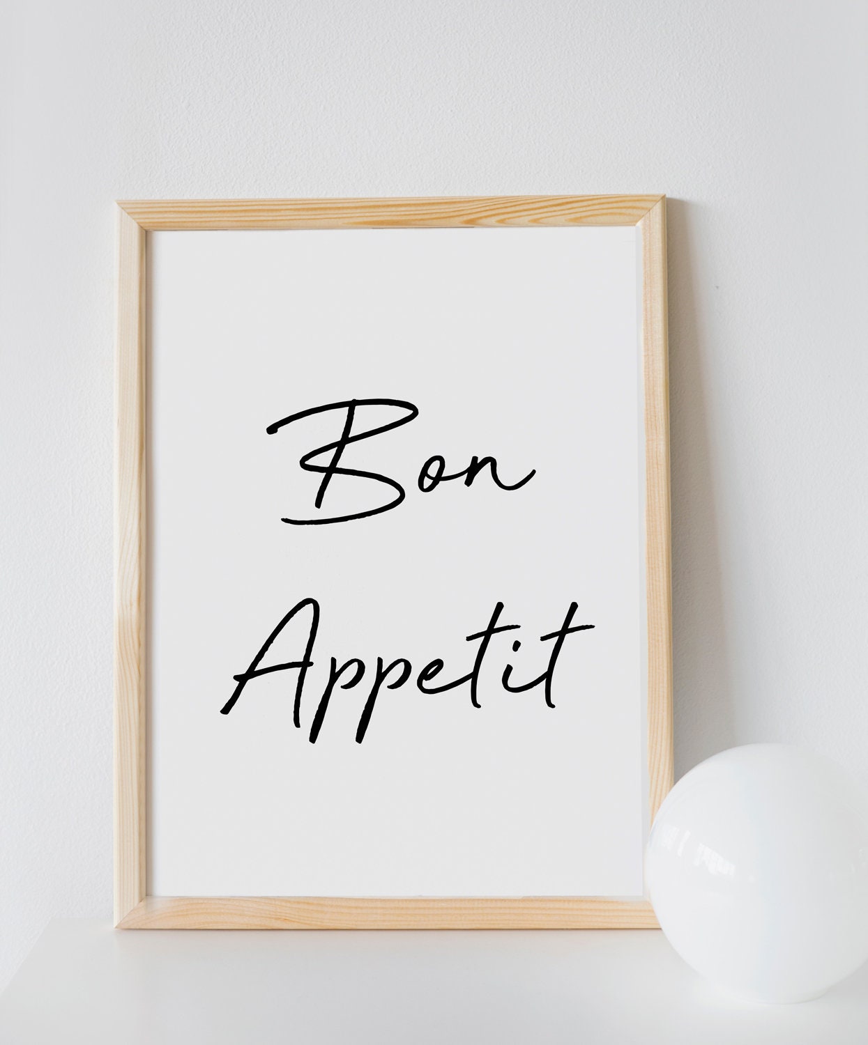 Bon Appetit Print, Kitchen Wall Decor, Digital Download, Dining Room Print, French Kitchen Printable, Simple and Minimalist Print
