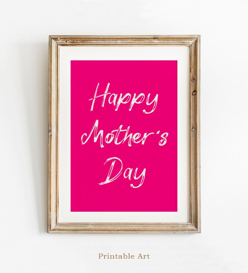 Mother's Day Poster, Digital Download, Boho Print, Mother's Print, Gift for Her, Mother Room Wall Art, Rose Pink Poster, Phrase & Saying