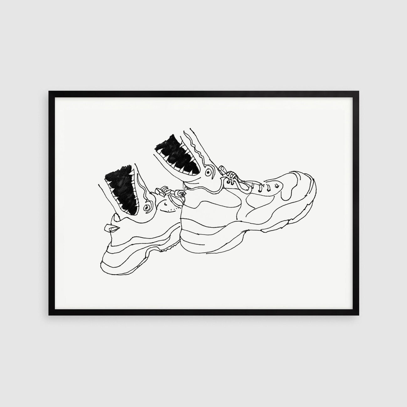 Sneakerhead Room Art, Digital Download, Teen Boy Wall Art, Black and White Poster, Sneaker Drawing, Line Art Illustration, Printable Shoes