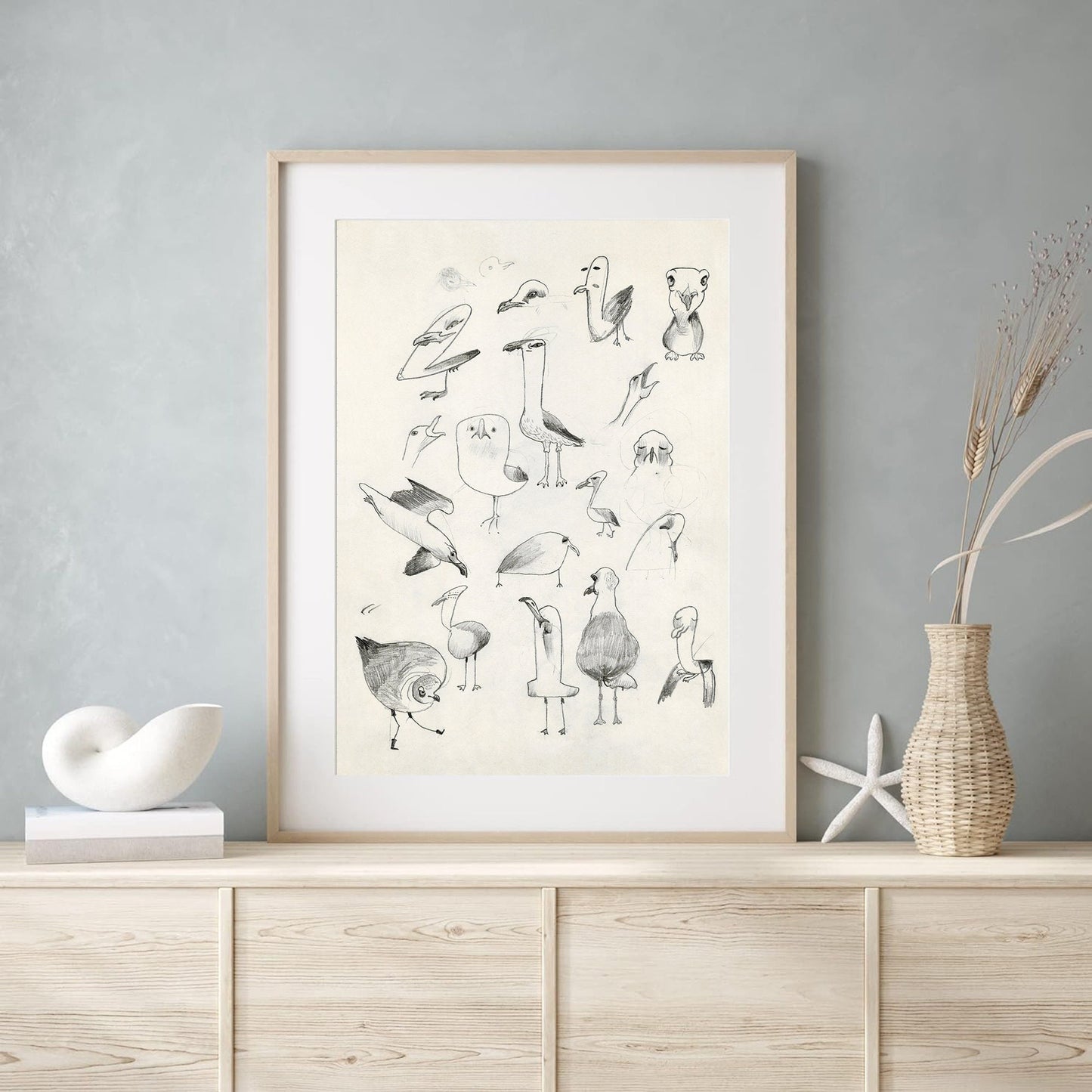 Seagull Print, Funky Wall Art, Coastal Print, Bird Printable Wall Art, Digital Print Seagull, Summer Print, Bird Seagull Art, Funny Wall Art