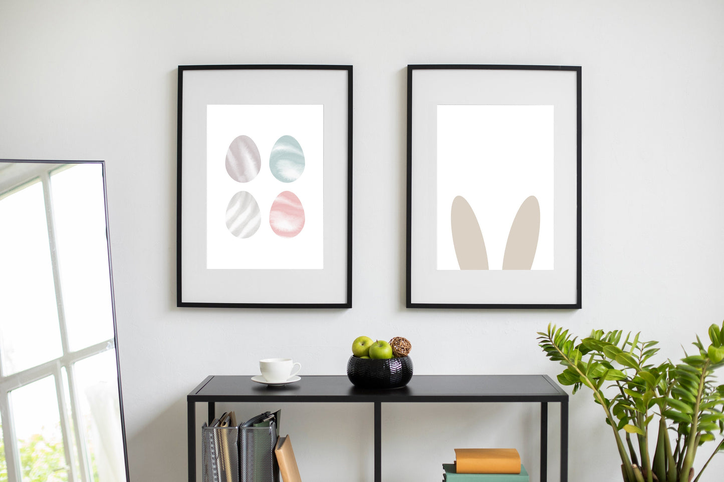 Easter Bundle Wall Art Prints, Spring Home Decor, Easter Bunni Printable, Boho Posters, Easter Decor, Digital Download, Easter Pastel Decor