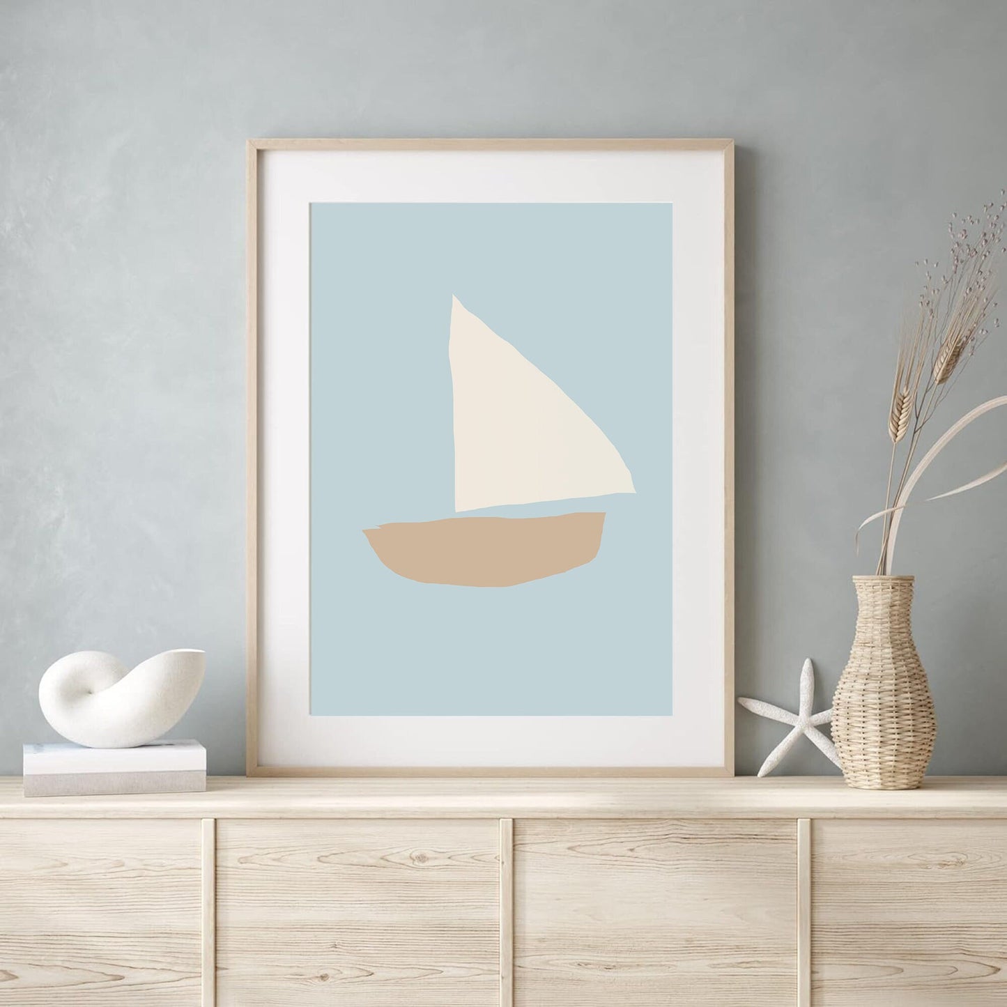 Sailboat Print, Nautical Nursery Wall Art, Baby Blue Decor, Digital Download, Lake House Art, Boys Room Decor, Coastal Nursery Decor