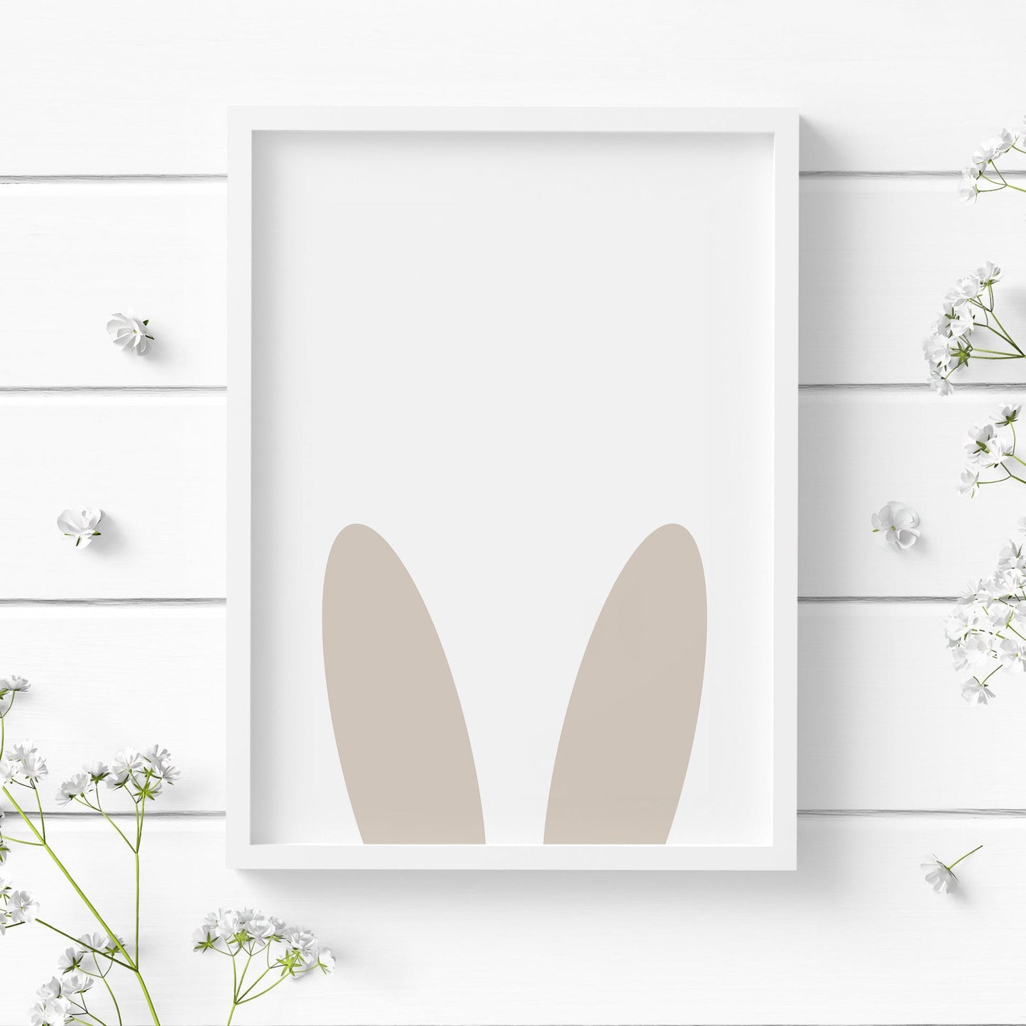 Personalized Easter Bunny Ears Print, Nursery Minimalist Wall Art, Digital Download, Baby First Easter Gift, Spring Wall Art, Easter Decor