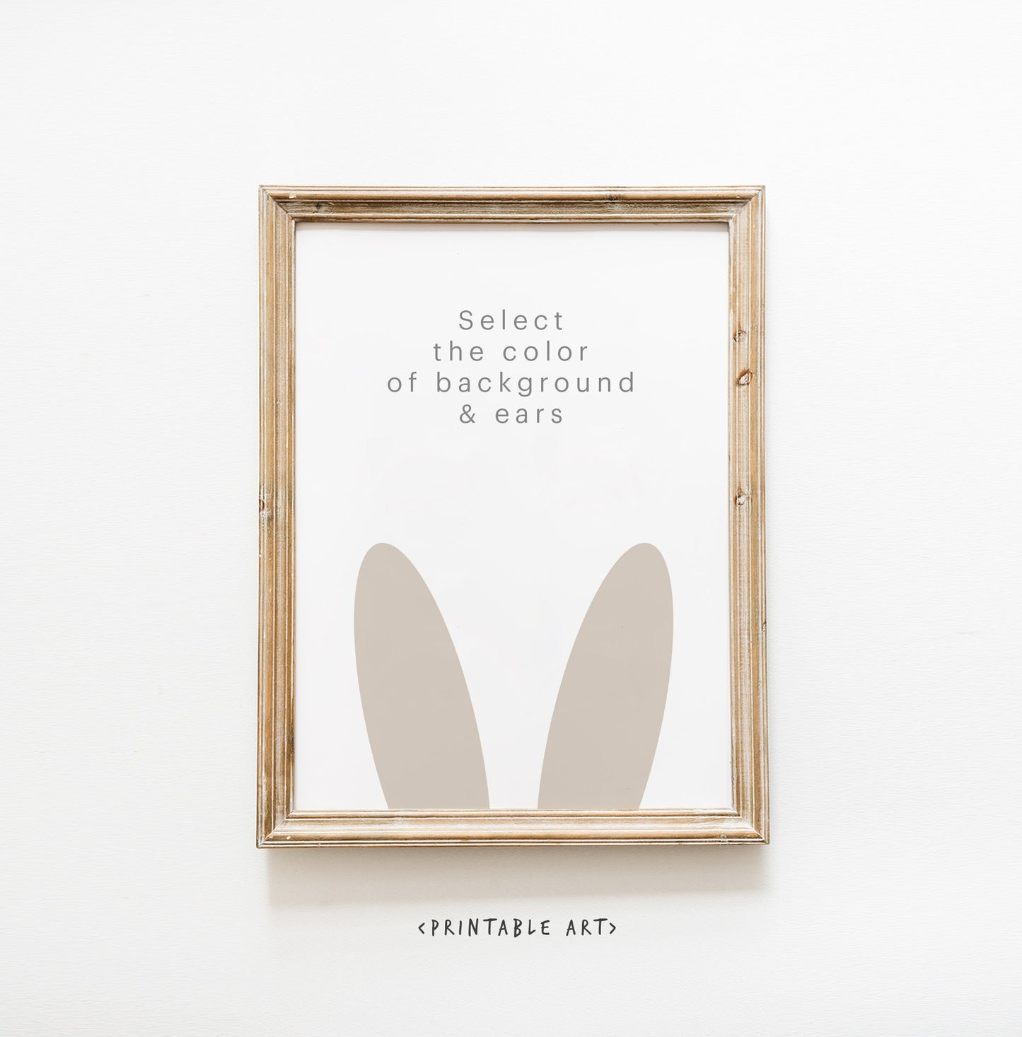 Personalized Easter Bunny Ears Print, Nursery Minimalist Wall Art, Digital Download, Baby First Easter Gift, Spring Wall Art, Easter Decor