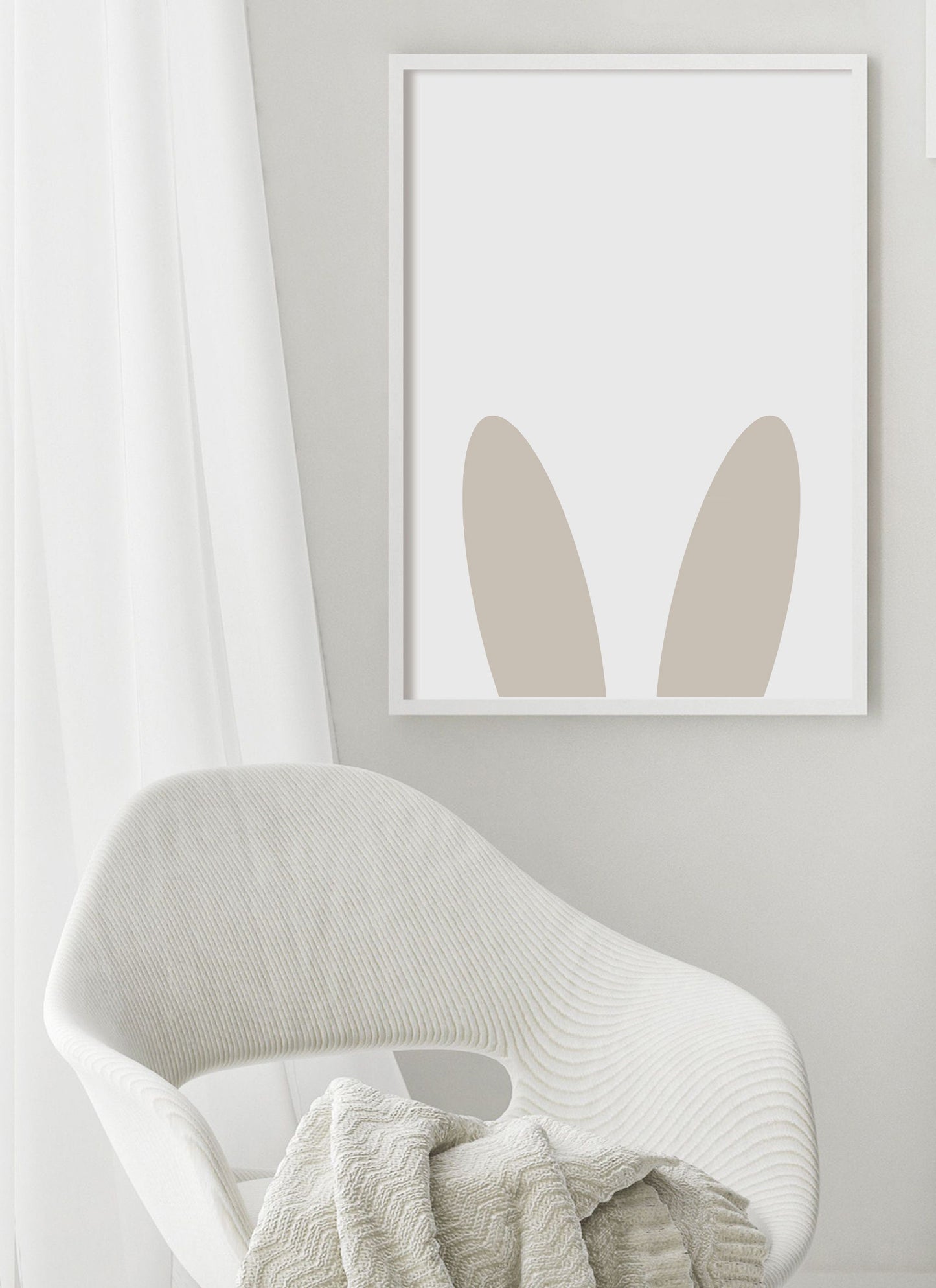 Personalized Easter Bunny Ears Print, Nursery Minimalist Wall Art, Digital Download, Baby First Easter Gift, Spring Wall Art, Easter Decor