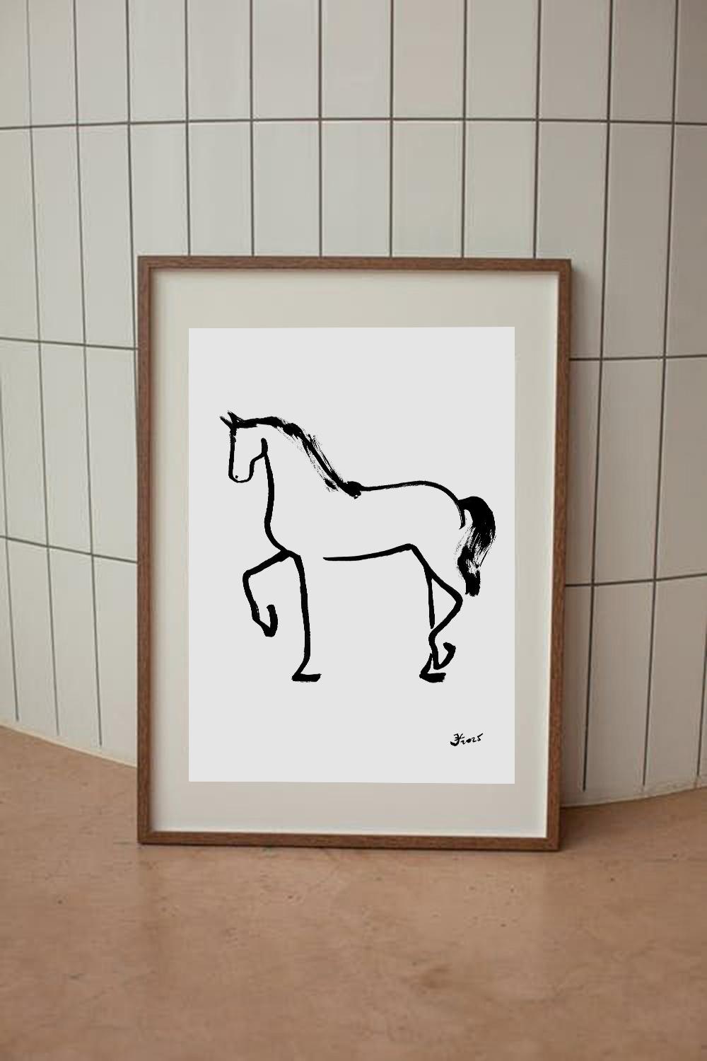 Horse Wall Art, Minimalist Horse Print, Printable Wall Art, Digital Wall Art, Farmhouse Wall Art, Western and Cowboy Decor, Horse Lover Gift