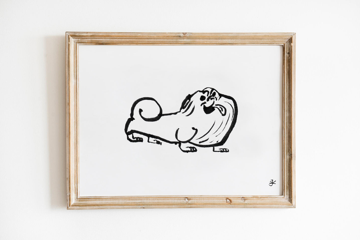 Pekingese Print, Digital Download, Black And White Printable, Dog Lover Gifts, Pekingese Poster, Pekingese Svg, Pekingese Clipart