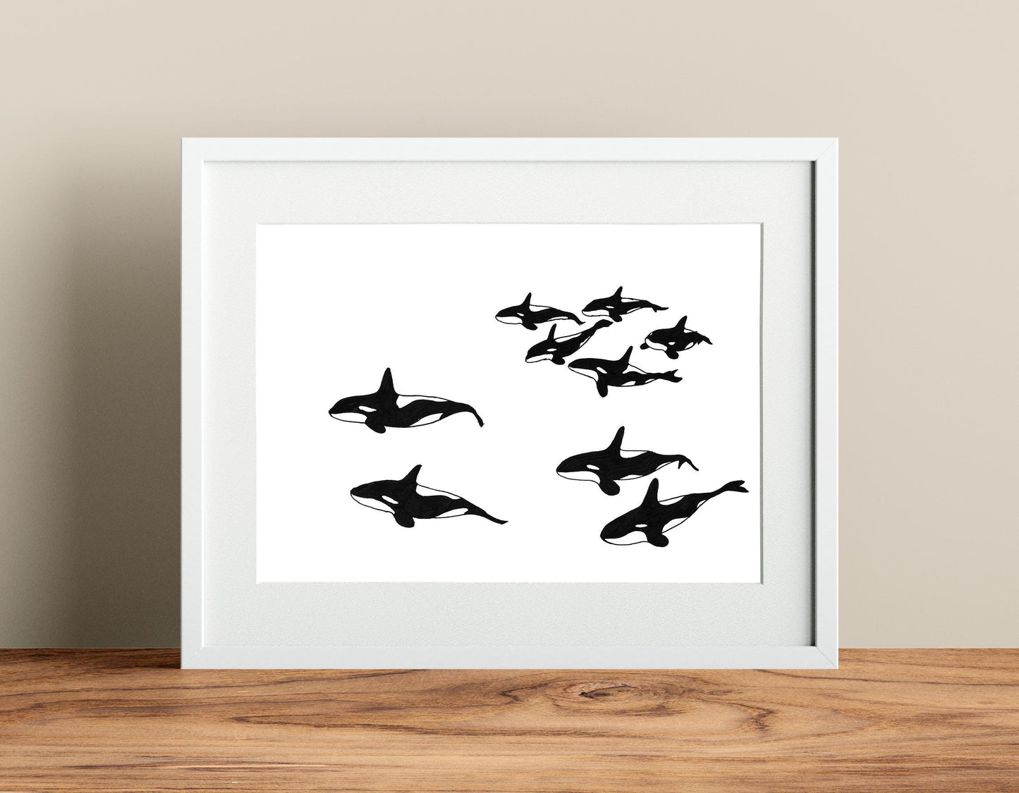 Orca Print, Digital Download, Black And White Printable, Orca Lover Gifts, Orca Poster, Orca Svg, Orca Clipart