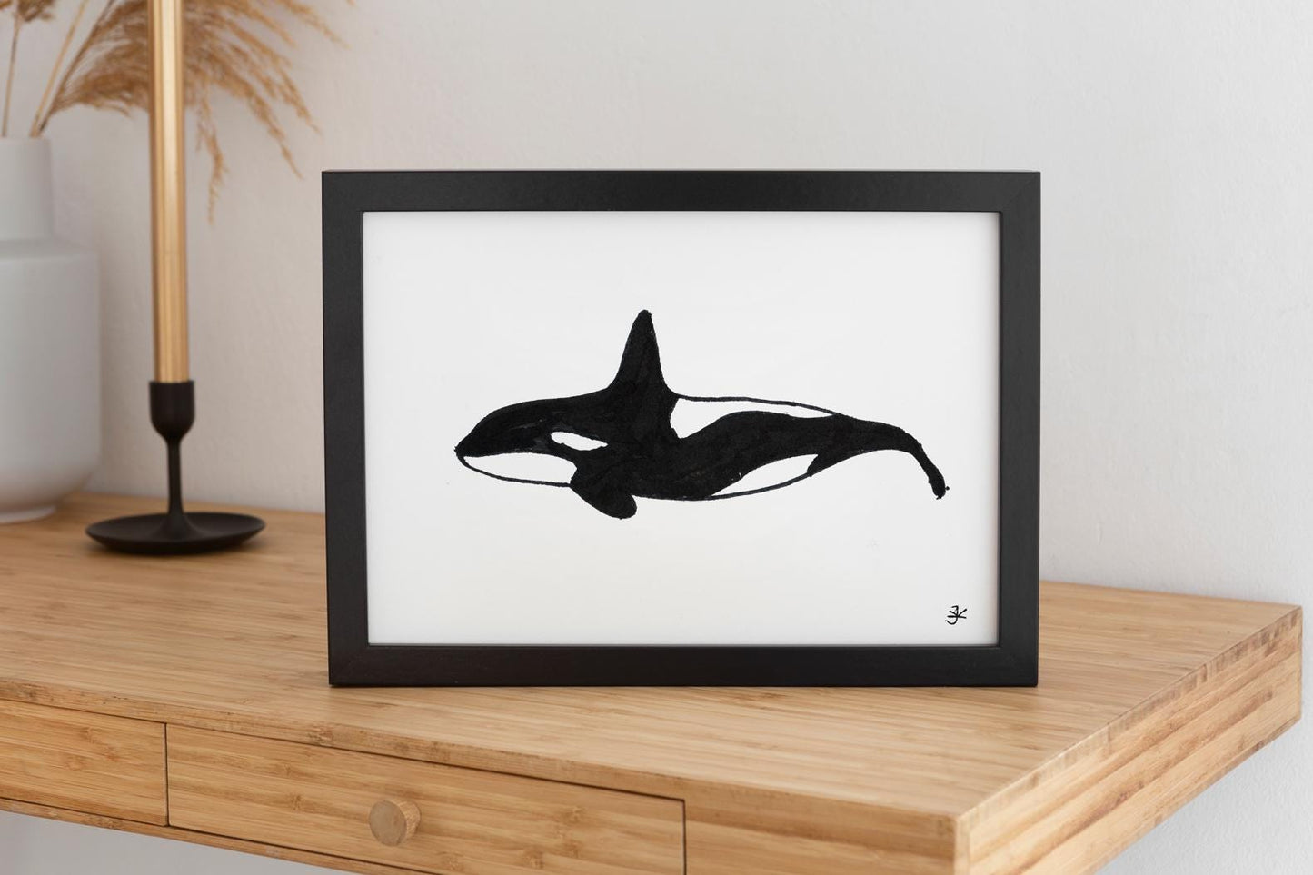 Orca Poster, Printable Wall Art, Minimalist Whale Sketch, Orca Ink Drawing, Spiritual Animals Art, Orca Nursery Art, Whale Lover Gift