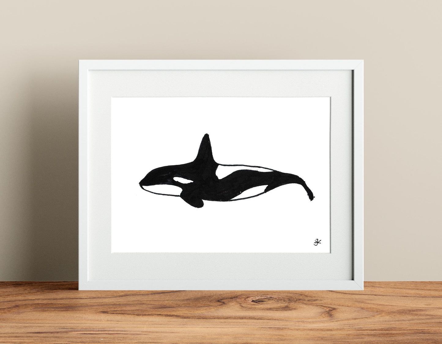 Orca Poster, Printable Wall Art, Minimalist Whale Sketch, Orca Ink Drawing, Spiritual Animals Art, Orca Nursery Art, Whale Lover Gift