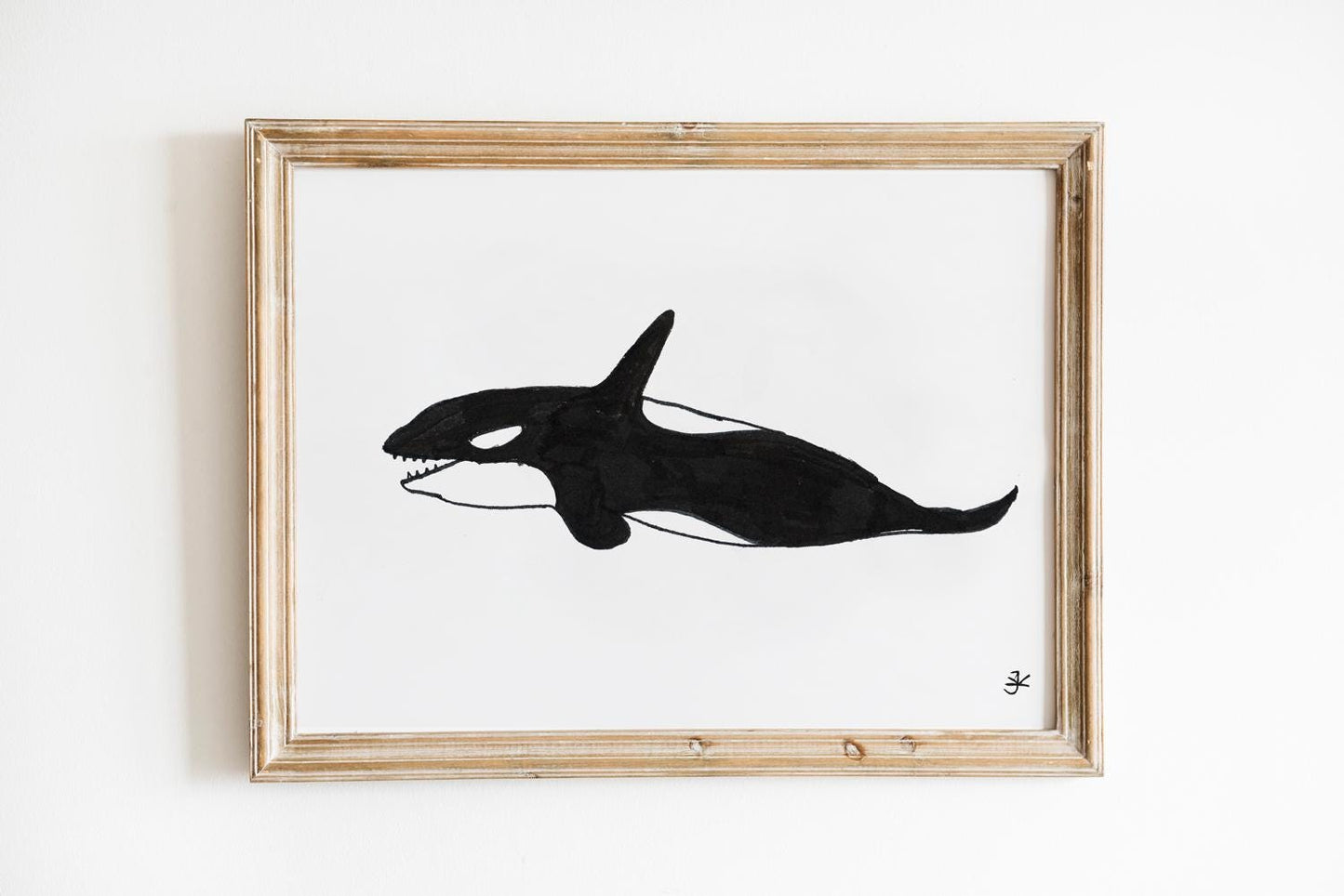 Orca Whale Print, Digital Download, Killer Whale Drawing, Orca Decor, Printable Wildlife print, Orca Illustration