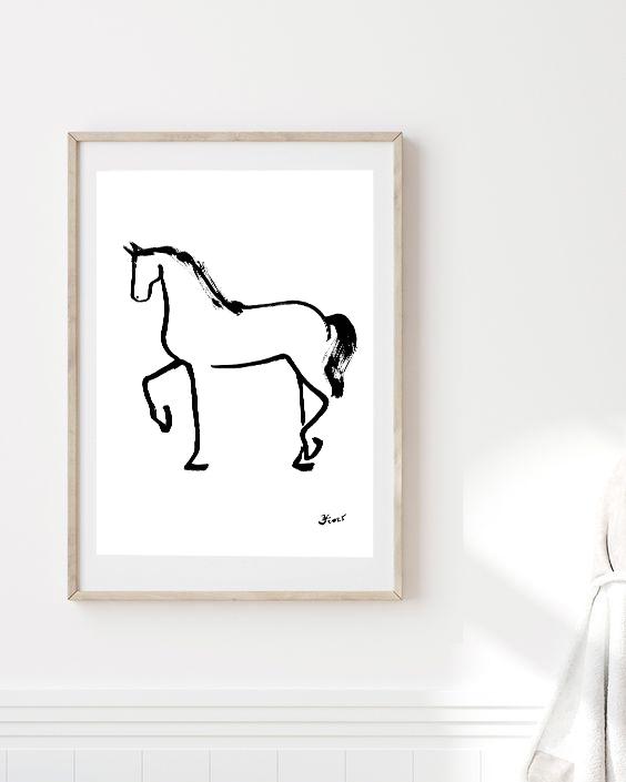 Horse Wall Art, Minimalist Horse Print, Printable Wall Art, Digital Wall Art, Farmhouse Wall Art, Western and Cowboy Decor, Horse Lover Gift