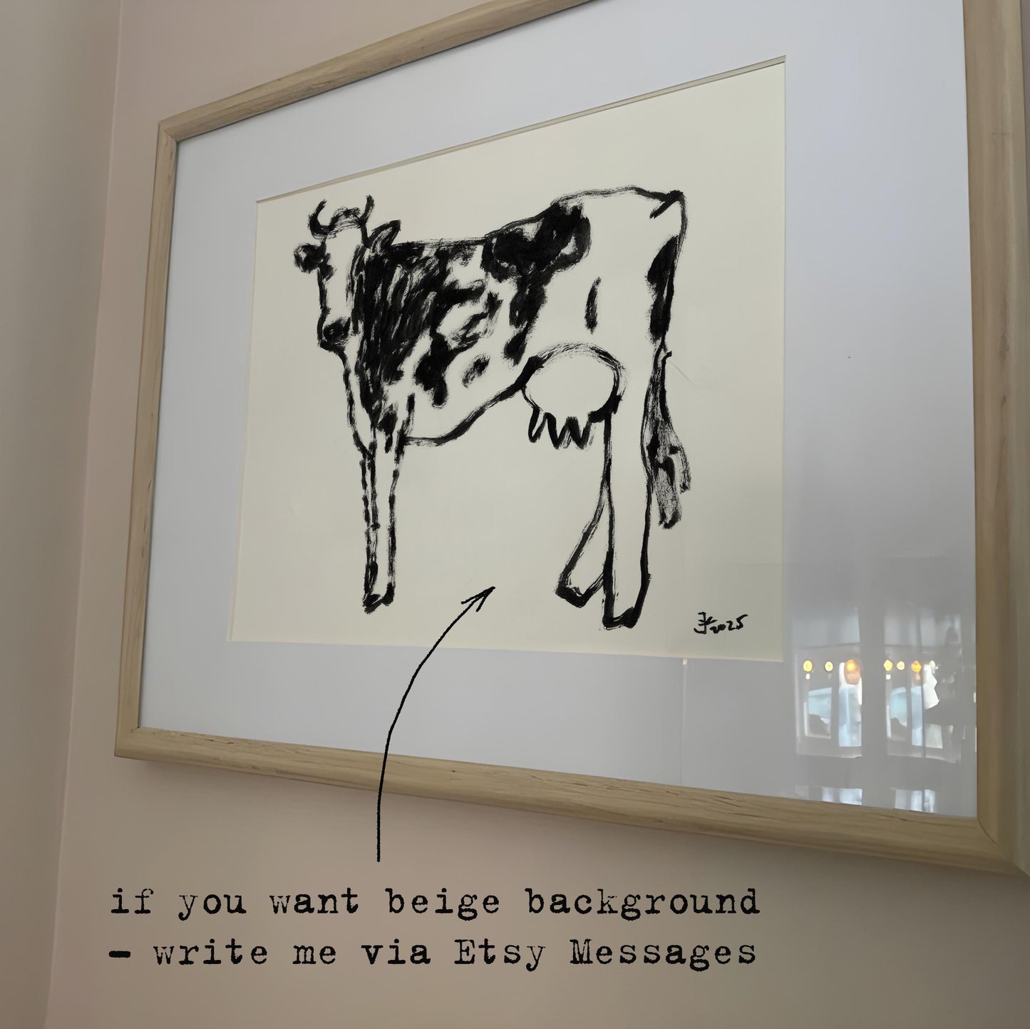 Cow Print, Farmhouse Decor, Country Wall Art, Cow Illustration, Trendy Wall Art, Rustic Animal Sketch, Cow Drawing, Cow Digital Download