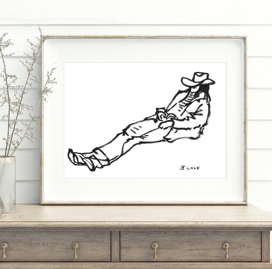 Cowgirl Printable Art - Country Rodeo Poster, Digital Download with Cowboy Hat Decor for Western Home & Office, Trendy Wall Art