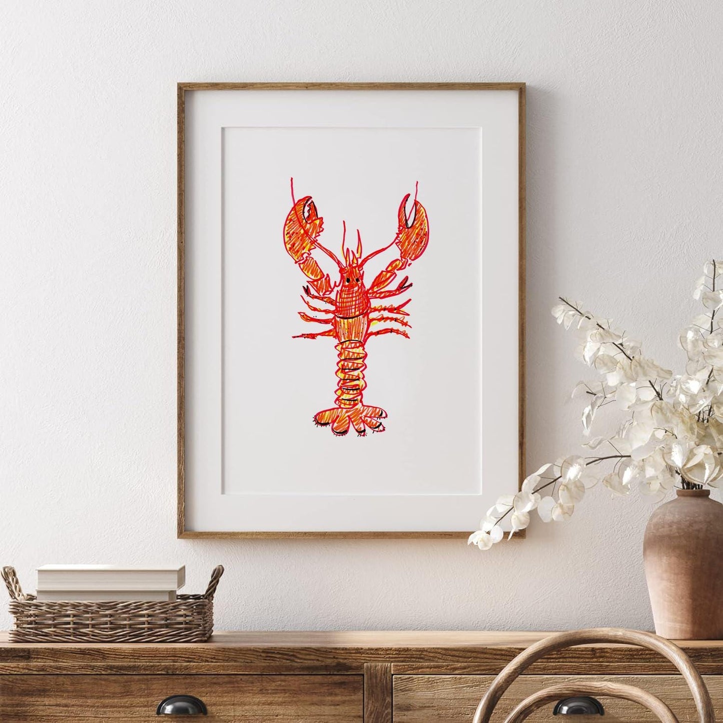 Lobster Print | Marine Life Poster for Kitchen Wall Decor | Nautical Art | Ocean Inspired Decor | Seafood Home Decor