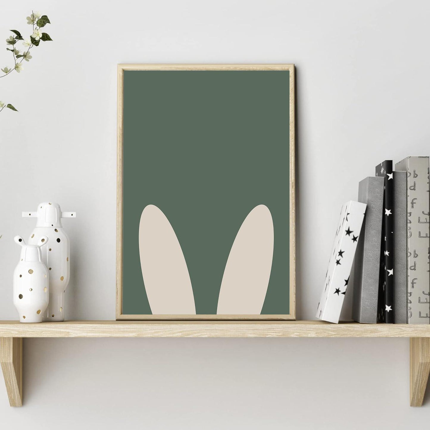 Printable Boho Rabbit Poster | Minimalist Wall Art | Cute Bunny Decor for Nursery or Kids Room | Digital Download Print
