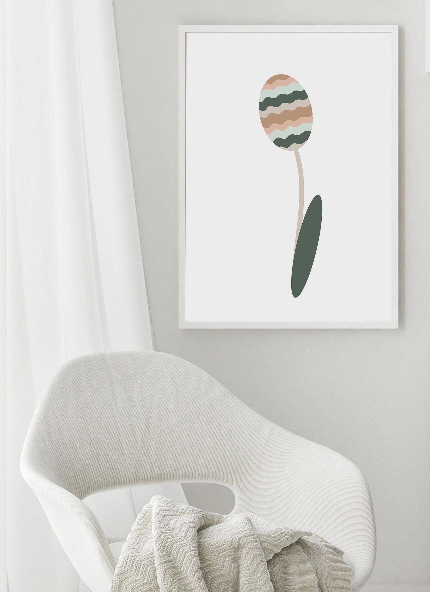 Easter Egg Flower Art Print | Rustic Holiday Decor for Home | Spring Artwork, Easter Decoration, Floral Wall Art